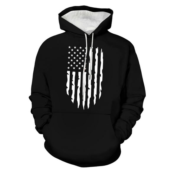 Caqnni Mens Hoodies Patchwork Pullover Fleece Solid Color Long Sleeve Sweatshirts Casual Drawstring Tops with Pocket (L,Black)