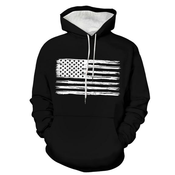 Caqnni Mens Jacket Hoodie Brushed Fleece Soft Lightweight Basic Solid Sweater Pullover Letter printing (XL,Black)