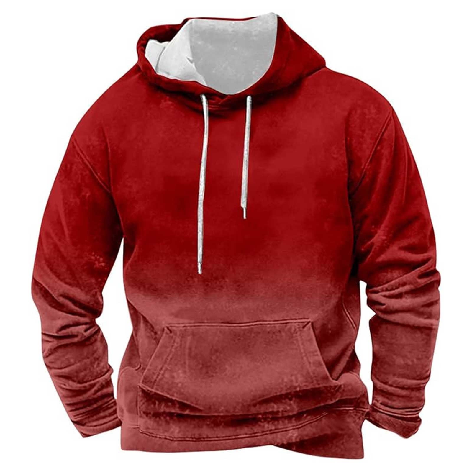 Caqnni Mens Jacket Tie Dye Hoodie Brushed Fleece Soft Lightweight