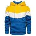 thumbnail image 1 of Caqnni Mens Jackets Hoodies Color Block Pullover Lightweight Sweatshirt Solid Color Jacket Coats for Fall and Winter (4XL,Yellow), 1 of 4