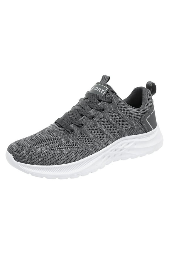 Mens Lightweight Athletic Running Walking Gym Shoes Casual Sports Shoes Fashion Sneakers Walking Shoes (Gray,44)