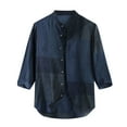 thumbnail image 1 of Caqnni Mens Linen Long Sleeve Cuban Shirt Casual Summer Beach Button Up Shirts (Blue,XL), 1 of 4