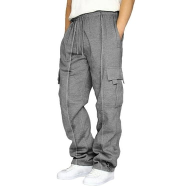 Caqnni Mens Loose-fit Casual Work Pant (Dark Gray,S)
