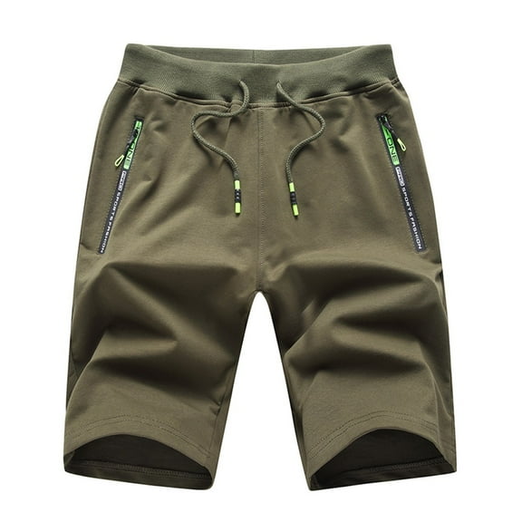 Caqnni Mens Loose-fit Casual Work Shorts Travel Casual Shorts Drawstring Shorts with Multi Pockets (Z06-Army Green,5XL)