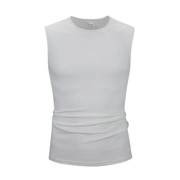 Caqnni Mens Muscle Tank Shirt Comfort Soft Sleeveless Casual Tee Tops (White,XL)