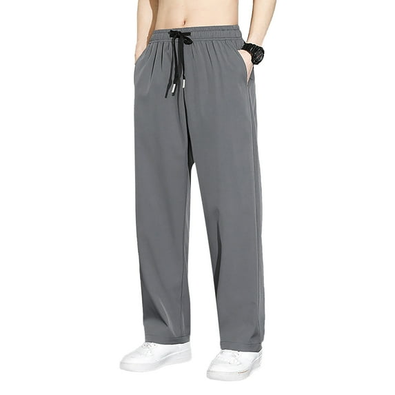 Caqnni Men's Lightweight Joggers Pants Quick Dry Workout Track Running Gym Athletic Pants with Pockets (4XL,Z07-Dark Gray)