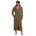 thumbnail image 1 of Caqnni Mens Plush Fleece Robe Cozy Warm Bathrobe Fuzzy Male Spa Long Robe With Pockets Bathrobe Sleepwear Loungewear (A030-Brown,L), 1 of 4