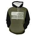 thumbnail image 1 of Caqnni Mens Pullover Hoodie Solid Color Sweatshirt for Men, Plush Pullover American Flag Hooded Sweatshirts for Men, Soft Cotton-Blend Casual Hoodies (3XL,AG), 1 of 4
