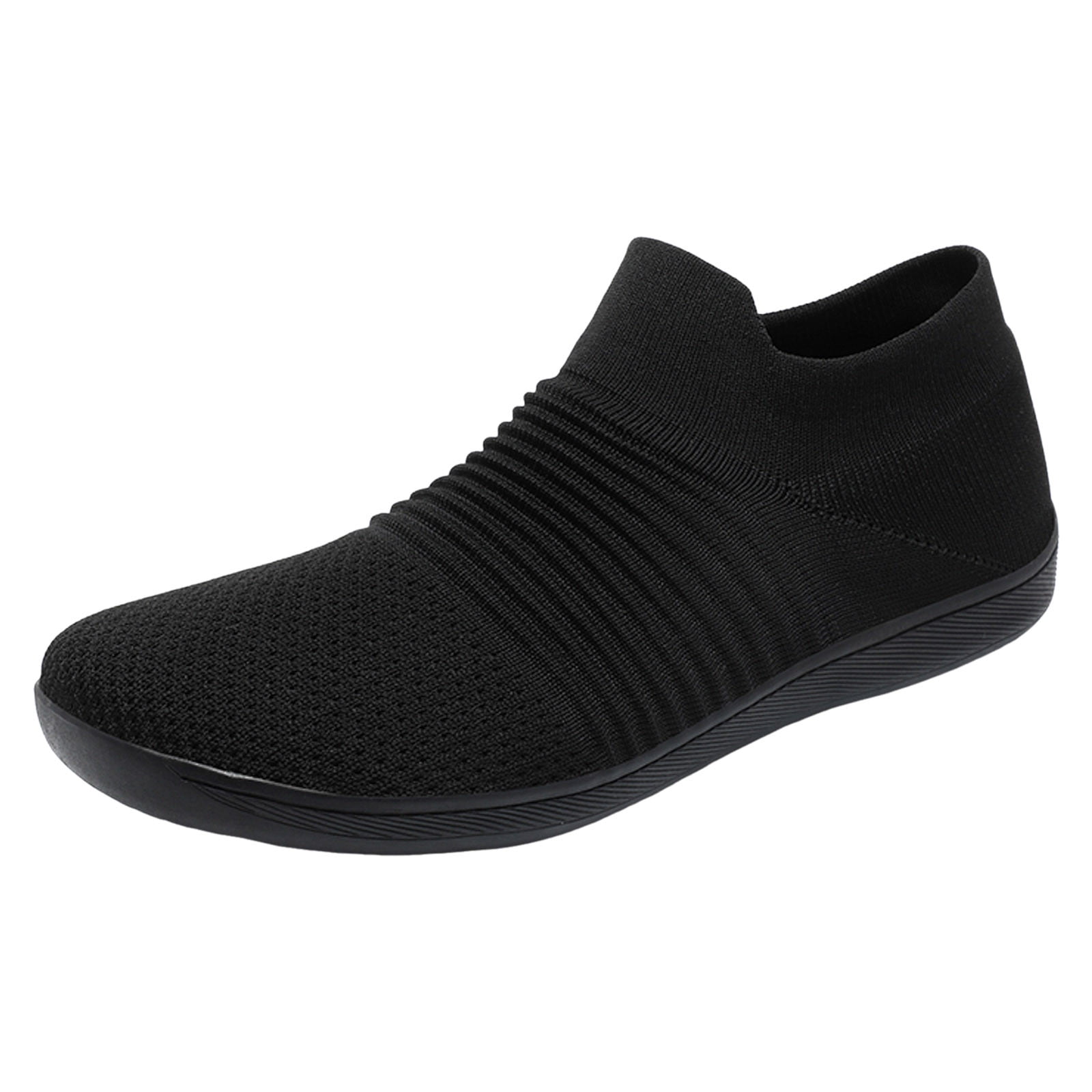 Caqnni Mens Running Shoes Slip on Walking Tennis Sneakers Fashion Breathable Mesh Soft Sole Casual Athletic Lightweight (Black,40)