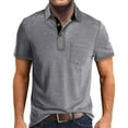 thumbnail image 1 of Caqnni Mens Short Sleeve Henley T-Shirt (Grey,S), 1 of 5