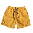 thumbnail image 1 of Caqnni Mens Shorts Adjustable Elastic Waist Casual Workout Shorts with Pockets(L,Yellow), 1 of 5