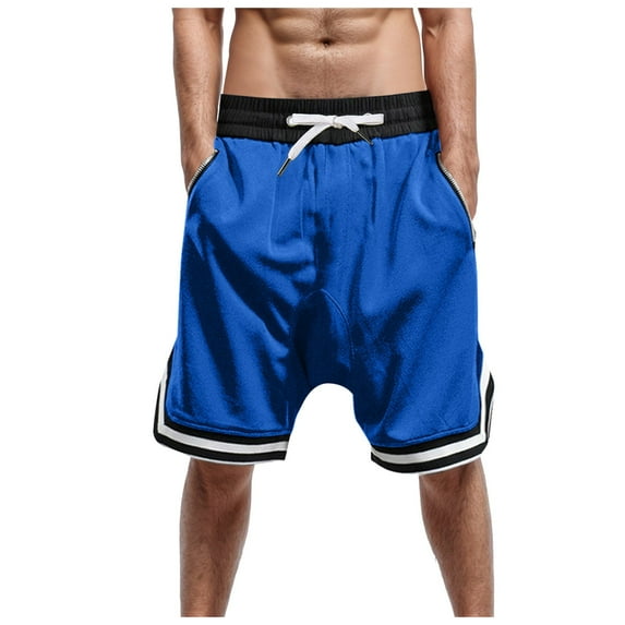Caqnni Men's Athletic Shorts Mesh Workout Gym Activewear Basketball Shorts With Pockets Sports Gym Basketball Casual Shorts Summer Beach Shorts (3XL,Blue)