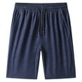 thumbnail image 1 of Caqnni Mens Shorts Casual Drawstring Summer Beach Shorts with Elastic Waist and Pockets(Blue,L), 1 of 6