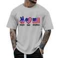 thumbnail image 1 of Caqnni Mens Slim Fit American Flag Printed T-Shirt Crew Neck Tops Patriotic Short Sleeve Shirts for Men (White,XXL), 1 of 4