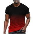 thumbnail image 1 of Caqnni Mens Slim Fitted Short-Sleeve Tee Shirts Cotton Contrast Color Stitching T-Shirt Fashion Top(Hot Pink,L), 1 of 7