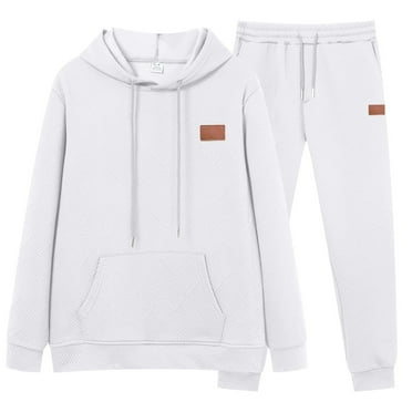 Caqnni Mens Suits Slim Fit Men's Track Suit Sets Long Sleeve Mens Letter Printing Outfits 2 Piece Fashion Sweatsuit Casual Set for Men S-XXXL (White,M)