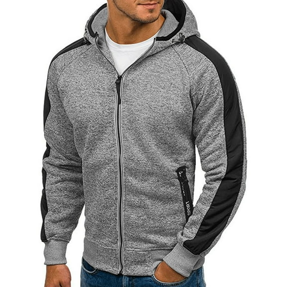 Caqnni Mens Sweatshirt Hoodies for Men Zip up Sweashirts Thick Coats Sherpa Lined Winter Heavyweight Hooded Jacket (Z04-Dark Gray,3XL)