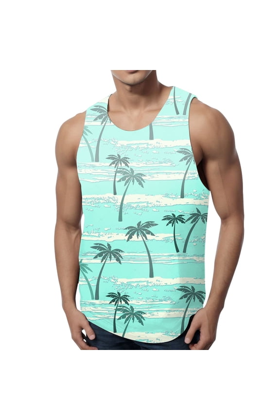 Mens Tank Tops Big and Tall, Men's Bodybuilding Stringer Tank Top Workout Muscle Tank Sleeveless Gym Shirt(Mint Green,XL)