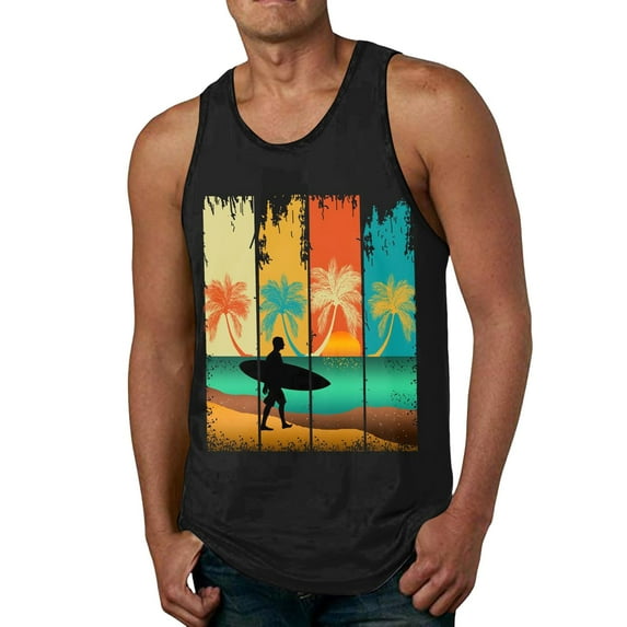 Caqnni Mens Tank Tops Big and Tall, Men's Sportstyle Left Chest Cut-Off Tank(White,M)