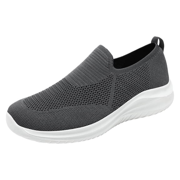 Caqnni Mens Walking Shoes, Lightweight Breathable Tennis Running Shoes Mesh Non-Slip Casual Comfortable Fashion Sneakers Work Gym Workout Athletic Sport (Dark Gray,42)