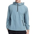 thumbnail image 1 of Caqnni Mens Windbreaker Jackets Lightweight Hooded Windbreaker Jacket with Zipper Closure Cycling Travel Running (Light Blue,XXL), 1 of 6