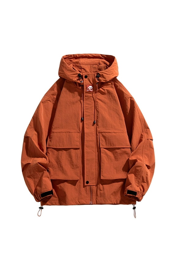 Mens Windbreaker Jackets Lightweight Mens Hooded Jacket Windbreaker Lightweight Zip-up Coat Windbreaker Jackets for Men (Red,XXL)