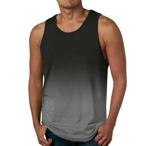 Caqnni Mens Workout Tank Tops, Men's Workout Tank Tops Cotton Gym Cut Off Sleeveless T Shirt Bodybuilding Fitness Muscle Tank Tops(Grey,XL)
