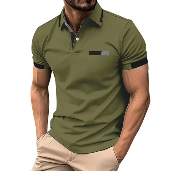 Caqnni Muscle Polo Shirts for Men Slim Fit Short Sleeve Golf Shirts Men Shirts Casual Stylish Clothes (S,Z05-Green)
