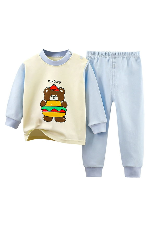 Caqnni Baby Boy Fall Clothes Long Sleeve Little Dude Contrast Color Sweatshirt Top Pants Set Toddler Winter Outfit for 0 6 12 18 24 M 1t 2t 3t 4t 5t Pajamas & Dailywear Setï¼3-4 Years