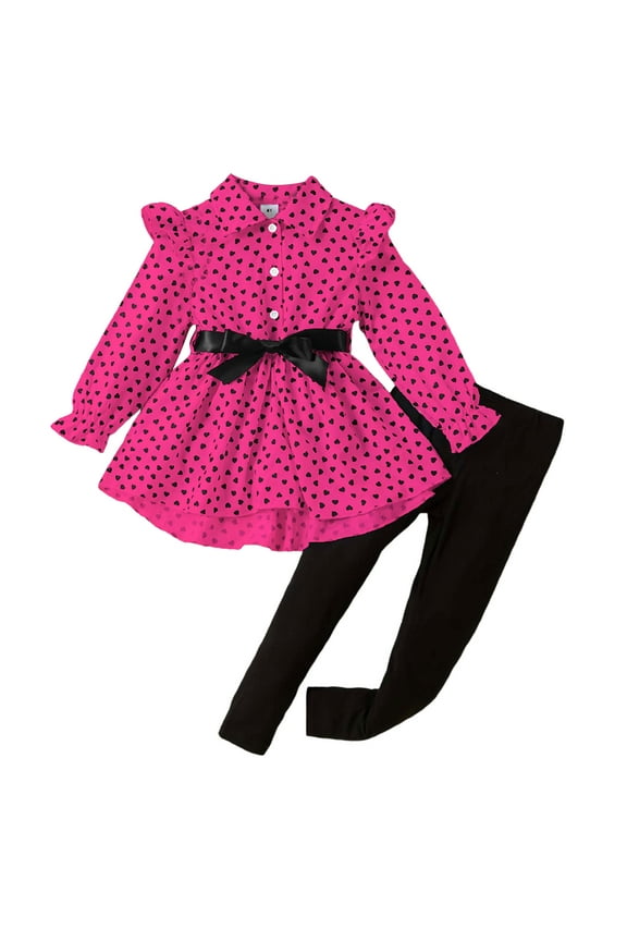 Baby Girl Fall Clothes Long Sleeve Sweatshirt Top Pants Set Cute Toddler Winter Outfitfor Girls 6 9 12 18 24 Months 2T 3T 4T Fall Winter Outfitï¼Redï¼6-7 Years