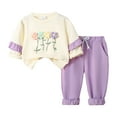 thumbnail image 1 of Caqnni Baby Girls Girl Fall Clothes Sweatshirt Pants Set Toddler Outfitsfor Girls 6 9 12 18 24 Months 2T 3T 4T Fall Winter Outfitï¼Purpleï¼2-3 Years, 1 of 6