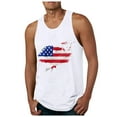 thumbnail image 1 of Caqnni Patriotic Tank Tops for Men Distressed American Flag Graphic Vest Summer Sleeveless Crewneck Independence Day Blouse Hawaiian Beach Vacation Tanks Top (White,L), 1 of 1