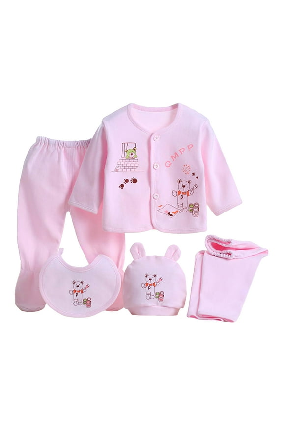 Preemie Baby Girl Boy Clothes Set +Bib+Sock Set Tops+Hat+Pants Girl Boy Baby 5Pcs Outfits Boy Shoes+Romper Girl Boy Cotton Blend Comfort Soft Gifts Layette Set Shower Gift Set
