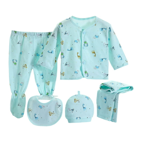Caqnni Baby Girl Boy Clothes Set +Bib+Sock Set Tops+Hat+Pants Girl Boy Baby 5Pcs Outfits Boy Shoes+Romper Baby Girl Boy Fall Clothes Gifts Set Layette Set