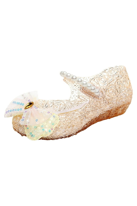 Princess Girls Sandals Dress Up Dance Party Jelly Shoes for Kids Toddler Mary Janes Summer Beach Glitter Slingback Summer Rain Shoes for 2-8岁