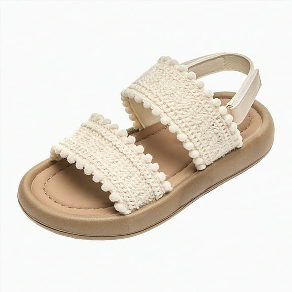 Caqnni Sandals Toddler Girls Jelly Sandals Rubber SolePrincess Flat Summer Shoes Kids Mary Jane Shoes Summer Shoes Princess Shoes Sandals Dance Shoes (White,13)