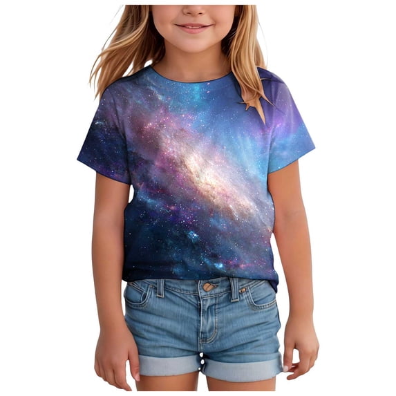 Caqnni Shirts for Boys Girls Short Sleeve Lightweight Streetwear Solid Color Summer Pullover Fashion SIZE 2-14 Years For School Shirt (4-5 Years ,A223-Pink)