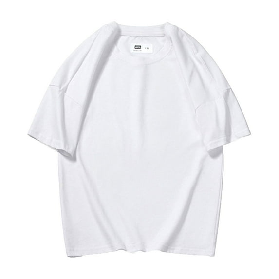 Caqnni Short Sleeve Tee Shirts for Boys Girls Tees Graphic Digital Solid Color Summer Pullover SIZE 2-14 Years Summer Shirt Boys Girls (7-8,A168-White)