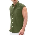thumbnail image 1 of Caqnni Sleeveless Beach Shirts for Men Summer Tank Shirts Workout Casual Henley Tank Top(Green,M), 1 of 3