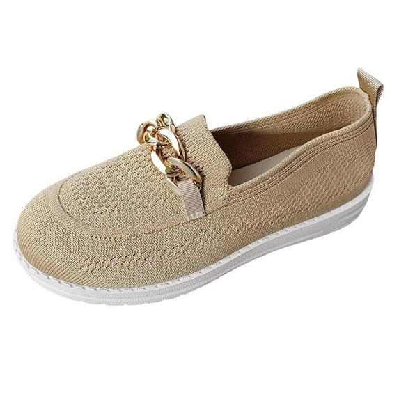 Caqnni Slip on Shoes Women Women Penny Loafer Casual Shoes Comfort Slip-on Flats for Driving (8.5,Yellow)