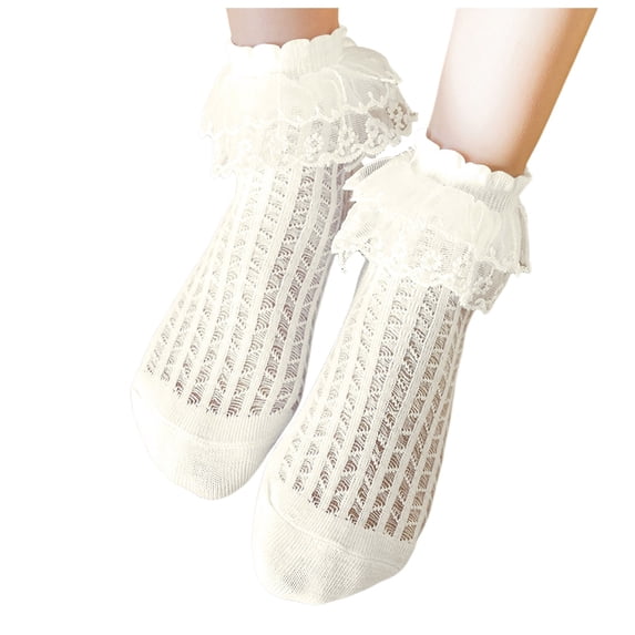 Caqnni Solid Sock Stockings Mid-Calf Baby Kids Girls Princess Length Socks Toddler Knee-High Baby Care Socks Kids Princess Sock Dress Socks Size 0-16 Years Indoor&Outdoor Wear,7-9 Years