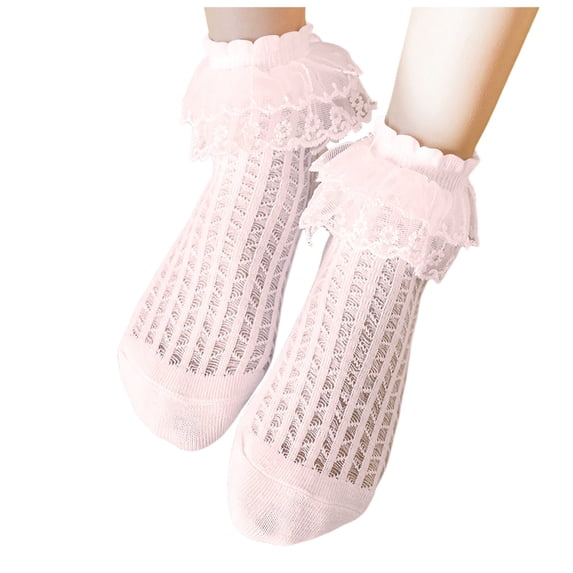 Caqnni Solid Sock Stockings Mid-Calf Baby Kids Girls Princess Length Socks Toddler Knee-High Baby Care Socks Kids Princess Sock Dress Socks Size 0-16 Years Indoor&Outdoor Wear,4-6 Years