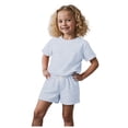 thumbnail image 1 of Caqnni Summer Outfits Set for Toddler Girls, Cute Flower Short Sleeve T-Shirt + Shorts – Gift Set Summer 2Pcs Gift Outfits Set Short T-shirt Sets Gray 5-6 Years, 1 of 4