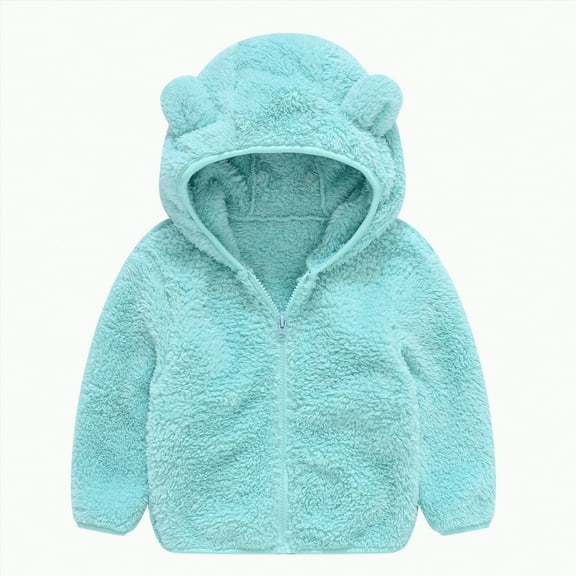 Caqnni Sweatshirt Color Solid Zip Jackets Long Hoodie Top Little Girls Kids Boys Coat&jacket down Jacket for Kids Jacket Big Girl Fall Winter Coat Long Sleeve Coat for 18-24 Months