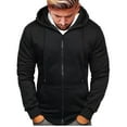 thumbnail image 1 of Caqnni Sweatshirt Mens Crewneck Creative Round Neck Casual Long Shirts Top Blouse Hoodies Pullover Jacket Coats (Black,L), 1 of 4