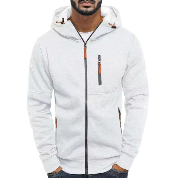 Caqnni Men's Hoodies Autumn Suede Hooded Smooth Board Sweater New Large Basic Fashion Hoodies Sweatshirts (M,White)