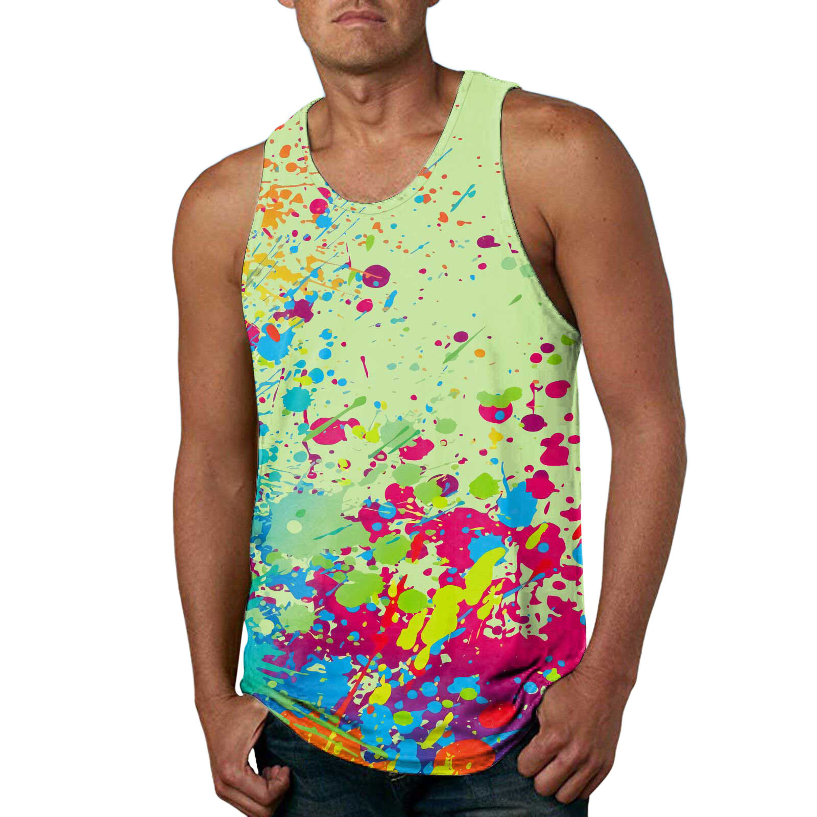 Caqnni Tank Tops for Men Big and Tall, Men's Muscle Gym Workout