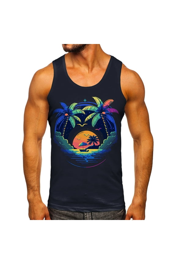 Tank Tops for Men Big and Tall, Mens Workout Stringer Tank Tops Gym Shirts for Men(Black,L)