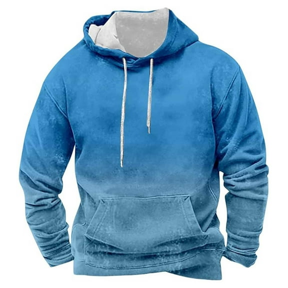 Caqnni Tie Dye Hoodie for Men Graphic,Mens Cool Hoodie Pullover Sweatshirts Hooded Long Sleeve Shirts with Drawstring Pockets 2024,3D Hoodies Men (S,Light Blue)
