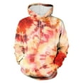 thumbnail image 1 of Caqnni Tie Dye Hoodies for Men Heavyweight Sweatshirt Pullover, with Raglan Sleeves Big And Tall (S,Orange), 1 of 5